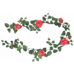 S2804Rd Red Hibiscus Garland