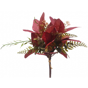 Dark Brown Leaf Bundle Bouquet with Eucalyptus Fern S3979Burg