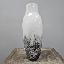 White Black Glass Vase