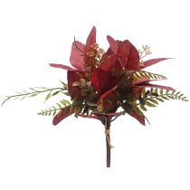 Dark Brown Leaf Bundle Bouquet with Eucalyptus Fern S3979Burg