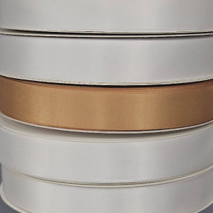 Old Gold Double Sided Satin Ribbon 25mm 100yards - P690
