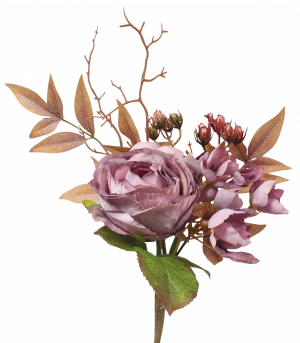 S3952Mve Mauve Dried Rose Hydrangea Bouquet
