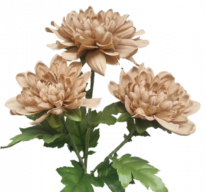 Light Brown Chrysanthemum Spray x 3 S5914LtBrn