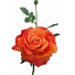 S5714Flm Flame Orange Queen Rose Short Stem Artificial Rose JMCFloral