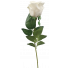 S7515Wht White Velvet Valentines Rose Bud